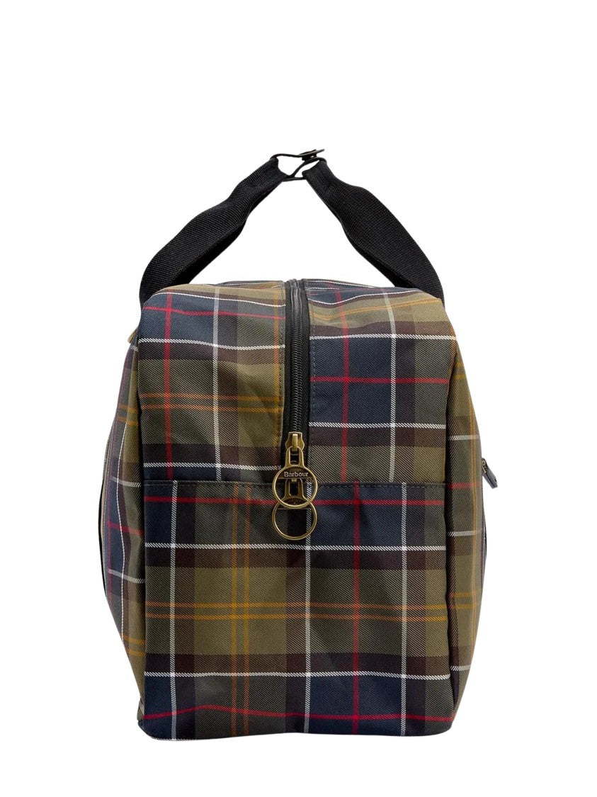 Barbour Logo Patch Check Pattern Rectangular Luggage Bag