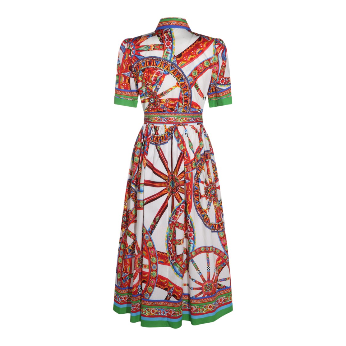 Dolce & Gabbana Belted Midi Shirt Dress With Bold Print