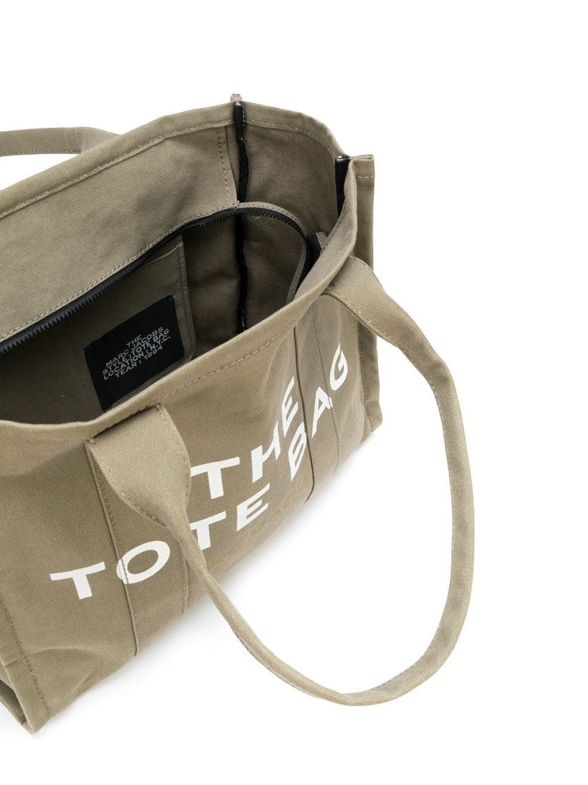 Marc Jacobs Structured Cotton Tote Bag With Bold Lettering