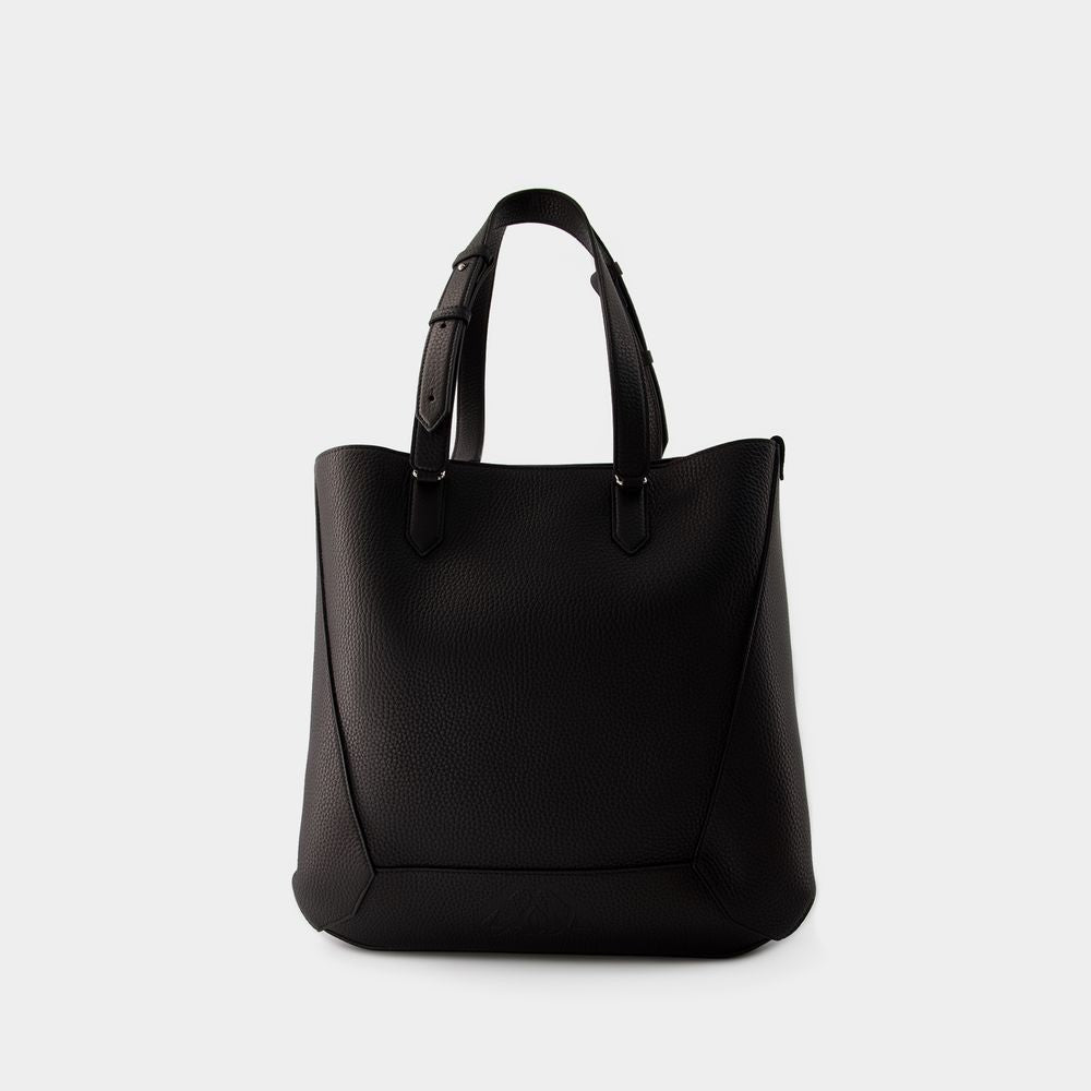 Alexander Mcqueen The Edge Medium Shopper Bag - Leather - Black