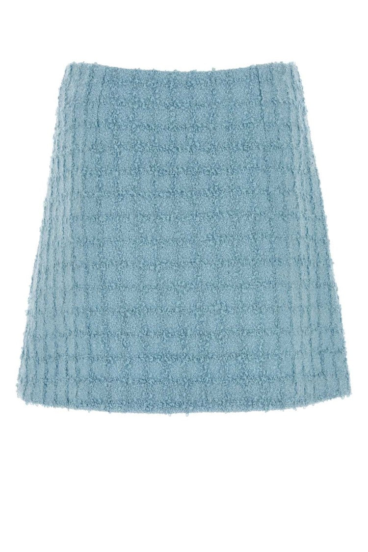 Versace Light-Blue Boucle Mini Skirt