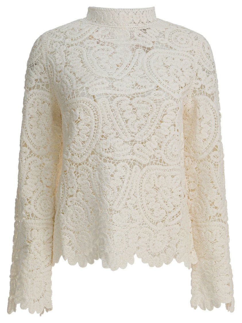 Loulou De Saison Perforated Silk "Wade" Sweater