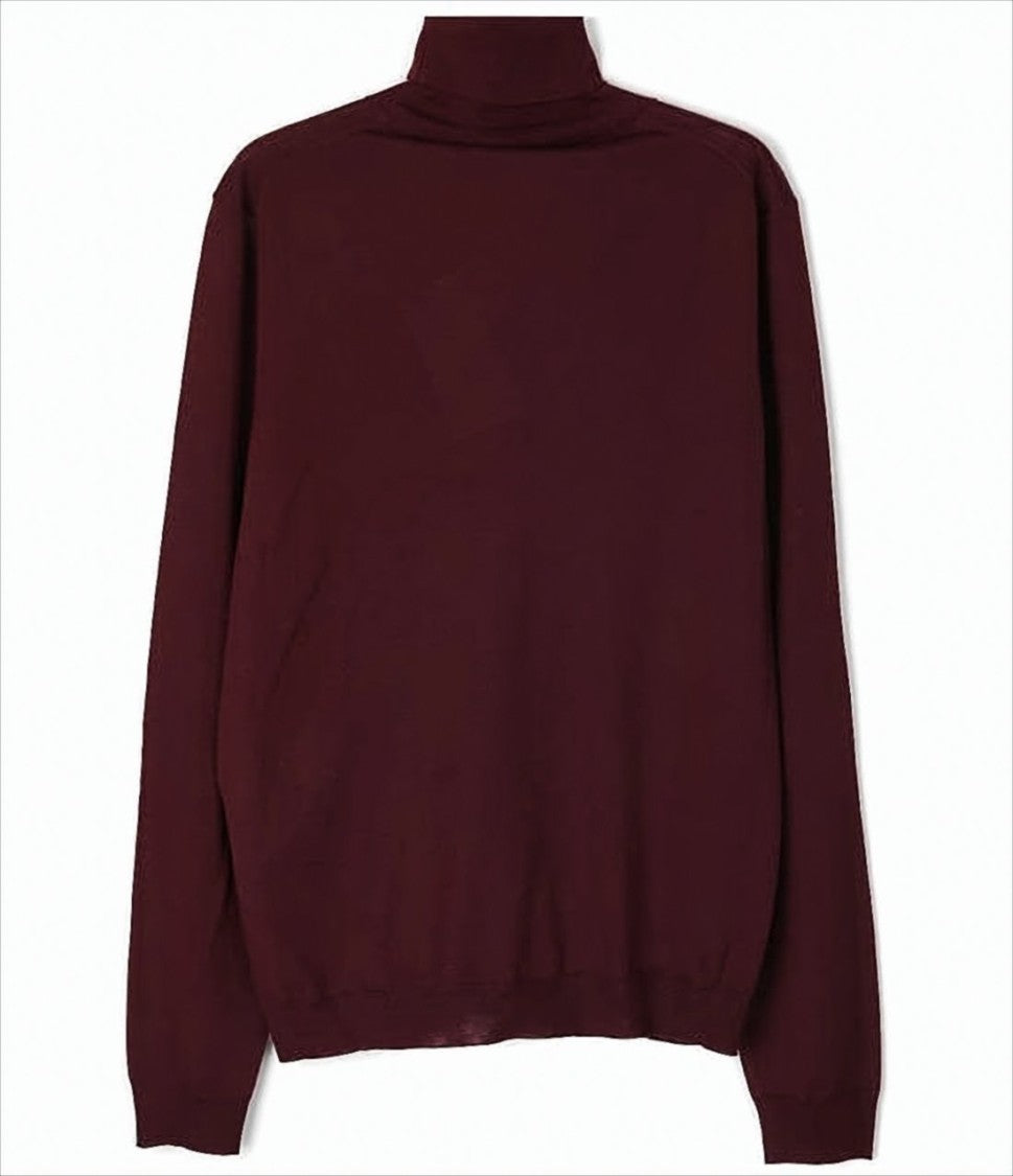 Gucci Fitted Turtleneck Sweater In Rich Burgundy Wool