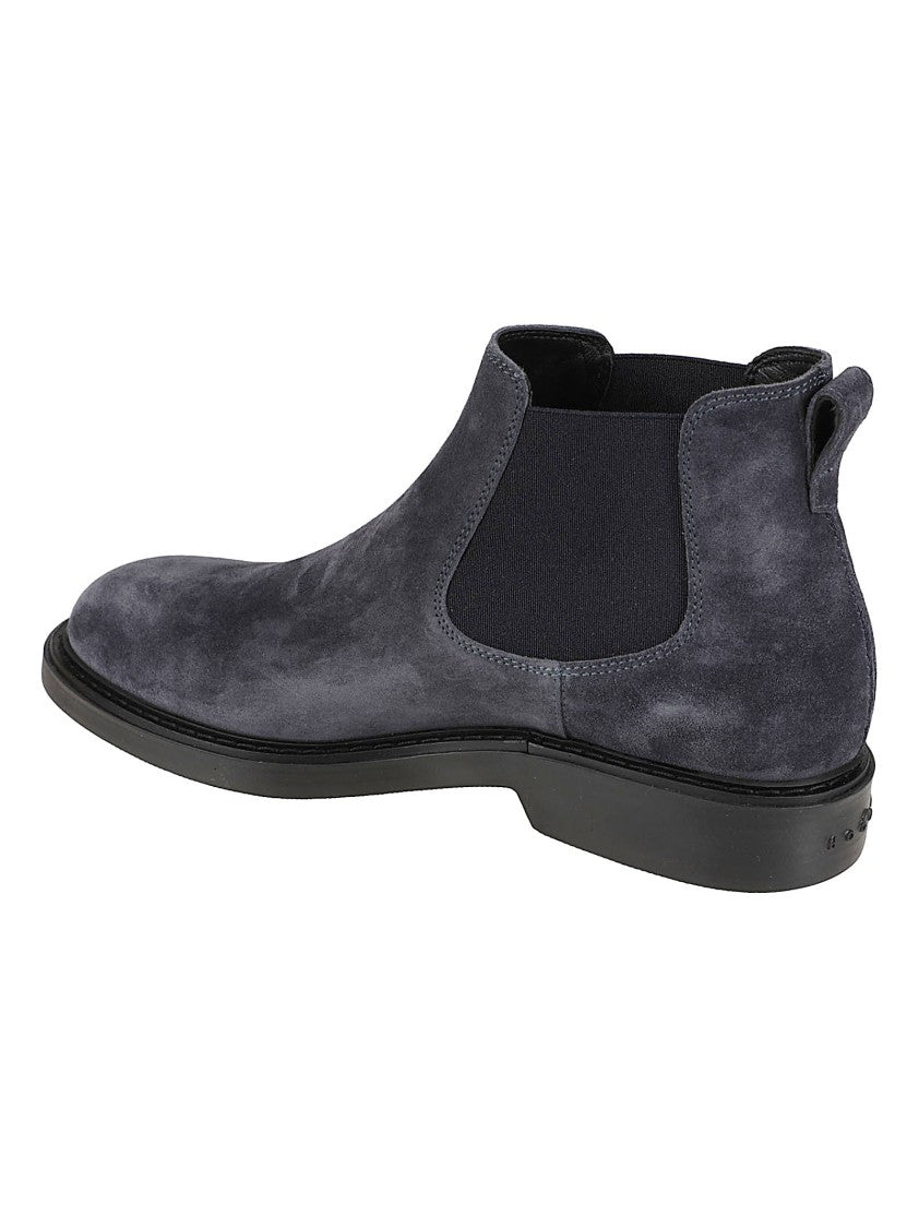Hogan H704 Grey Elastic Side Panel Chelsea Ankle Boots