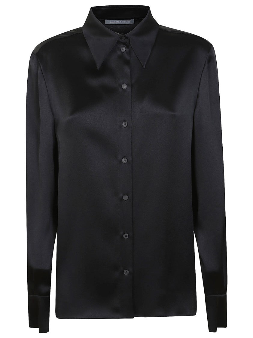 Alberta Ferretti Satin-Finish Acetate Shirt With Classic Collar