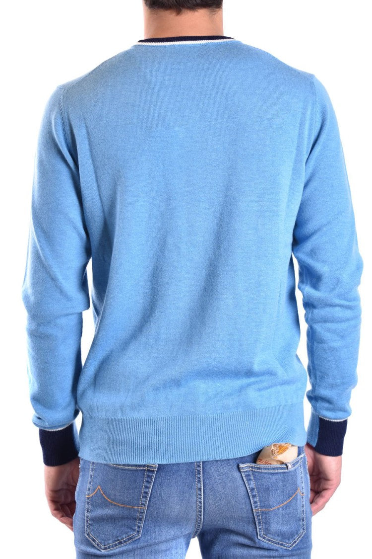 Peuterey Blue Soft Wool Blend Knit Sweater