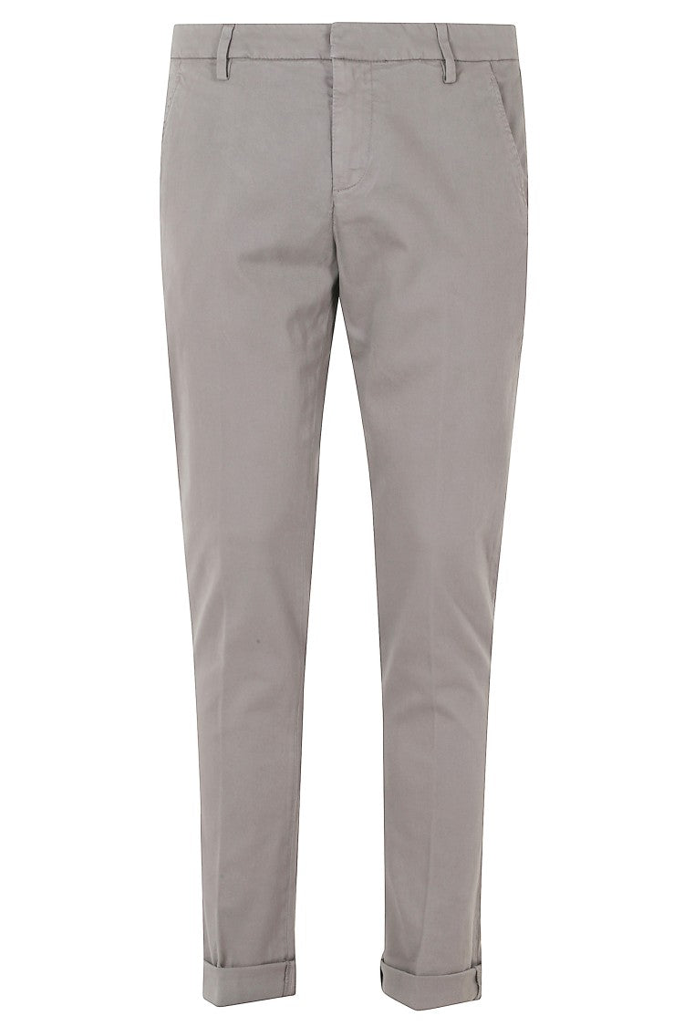 Dondup Grigio Gaubert Gabardine Straight-Leg Pants
