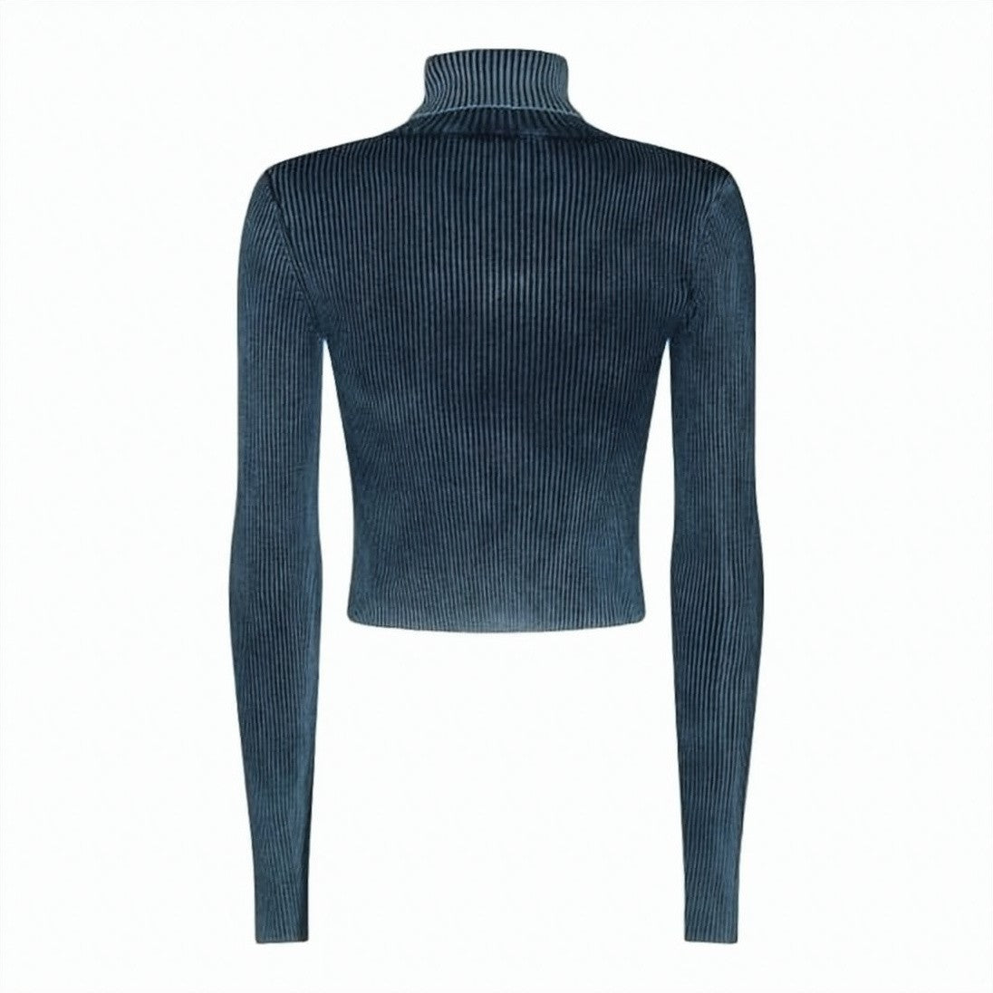 Diesel Ribbed Knit Sweater With High Turtleneck And Textured Vertical Pattern