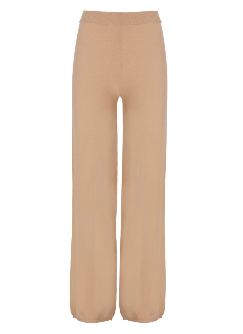 Kangra Beige Viscose Straight-Leg Pants