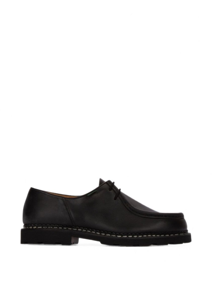 Paraboot Lace-Up Moccasin Smooth Leather Flats