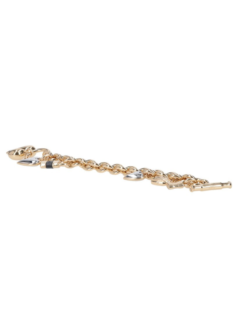 Chloé Gold-Tone Heart Charms Chain Bracelet