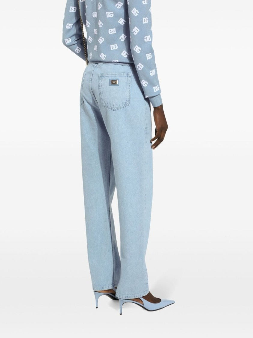 Dolce & Gabbana High-Waisted Relaxed Fit Denim Trousers