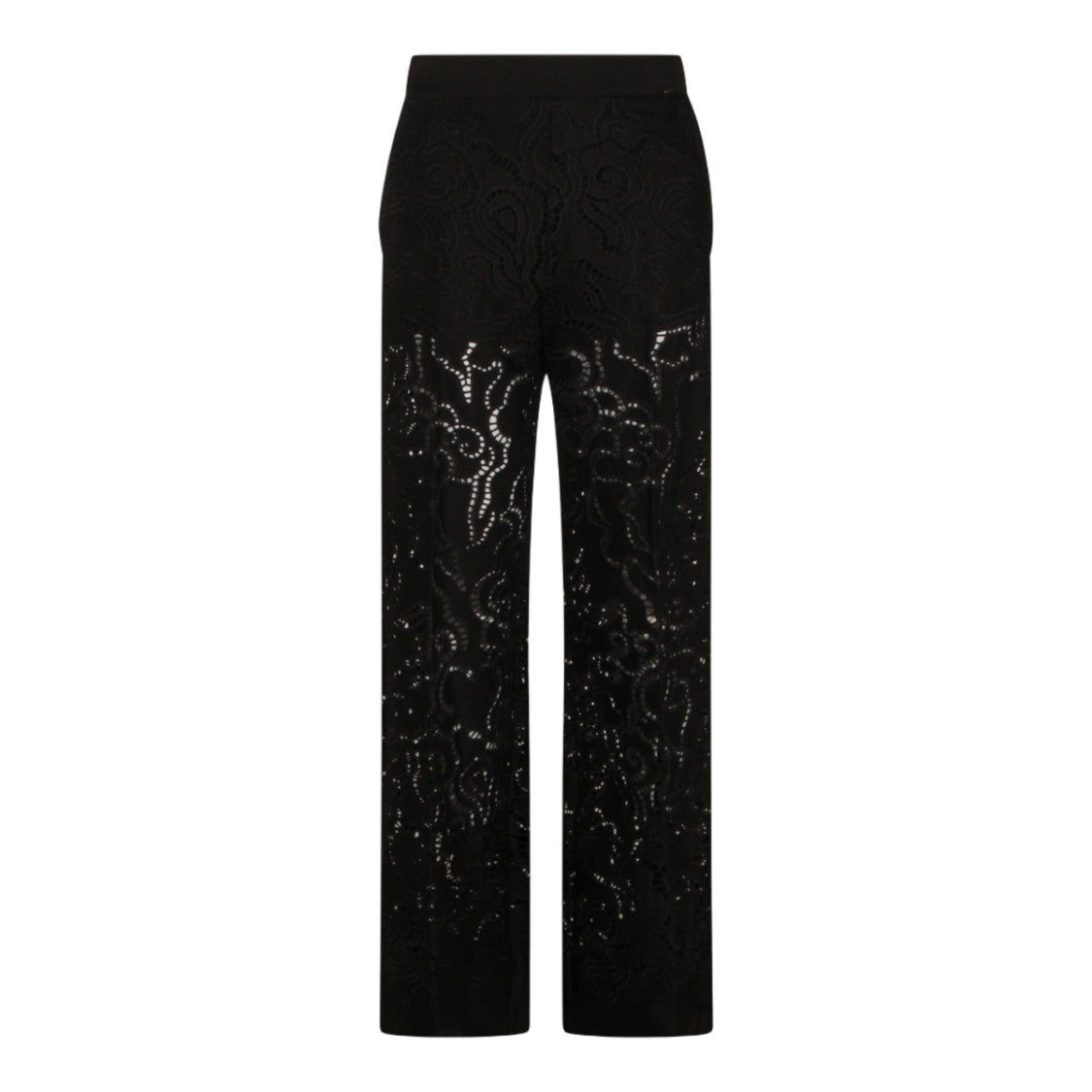 Nissa Straight-Leg Trousers With Intricate Lace Detailing