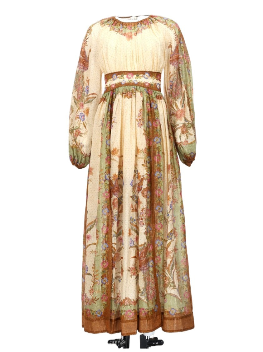 Zimmermann Maxi Dress With Floral Pattern And Voluminous Sleeves