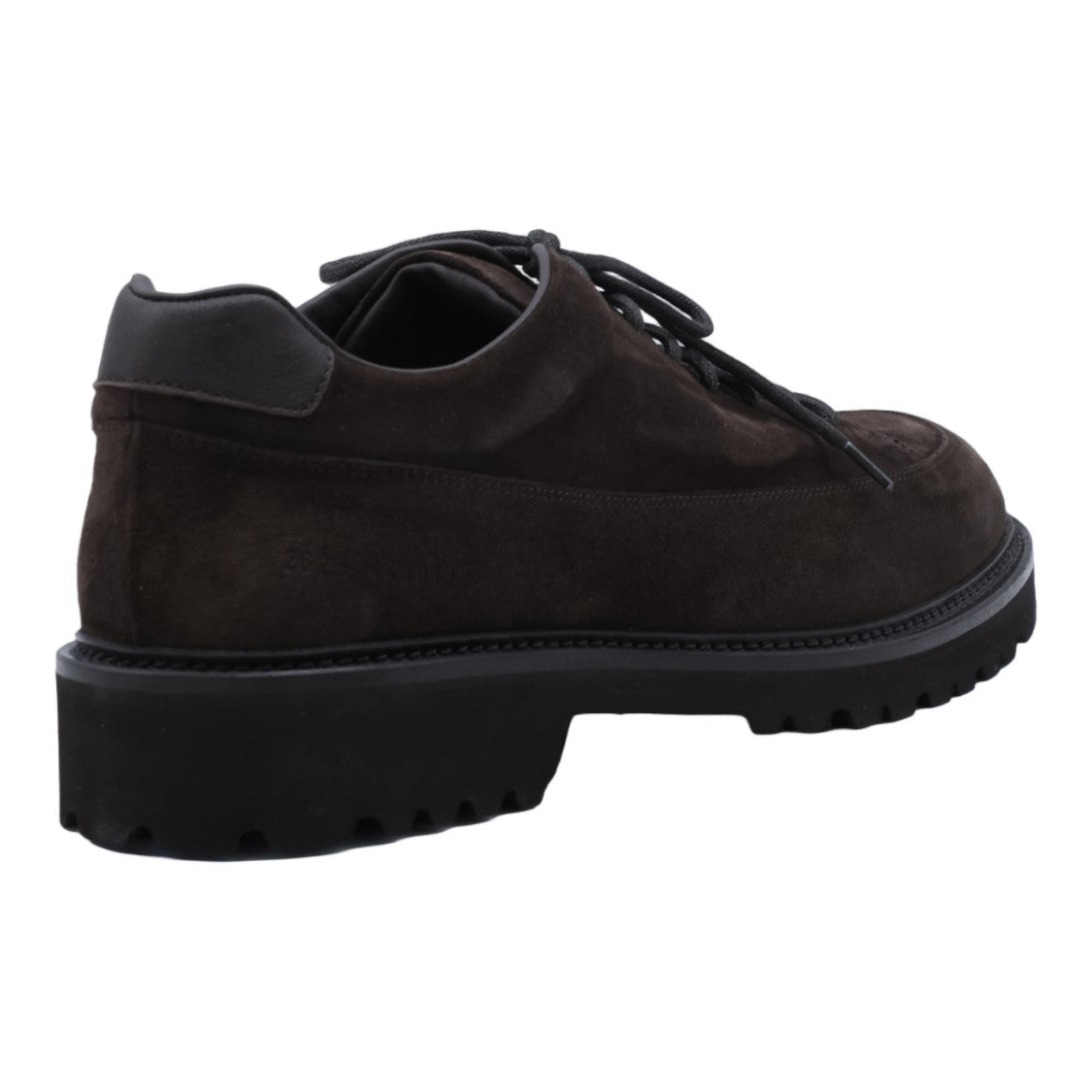 Common Projects Dark Suede Lace-Up Flat Shoes With Rugged Sole