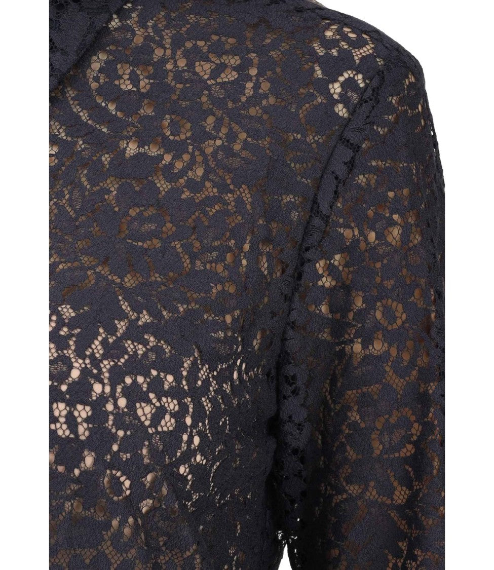 Max Mara Blue Cotton Blend Button Shirt