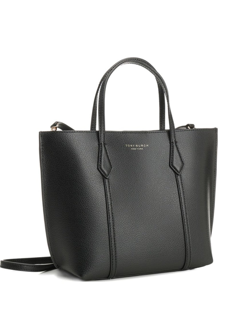 Tory Burch Black Shopping Perry Small Leather Tote Bag