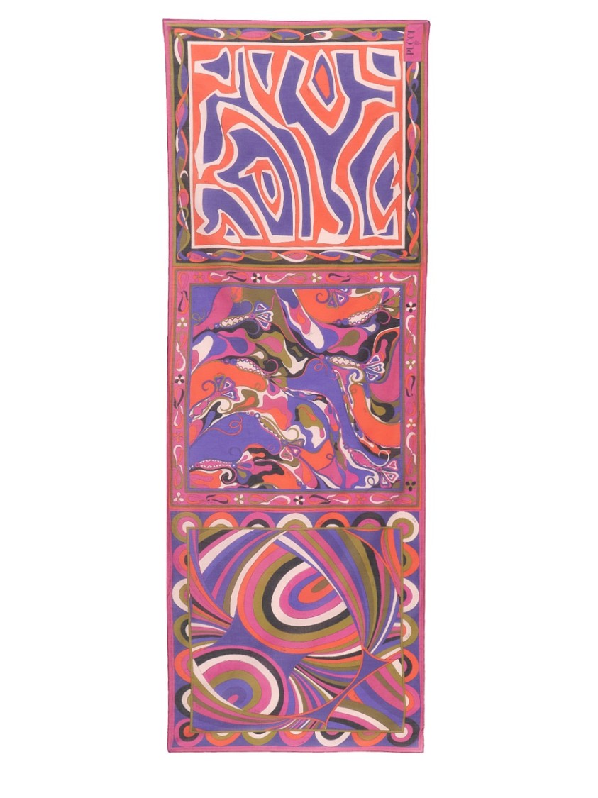 Pucci Rectangular Cotton Pareo With Abstract Print Mix
