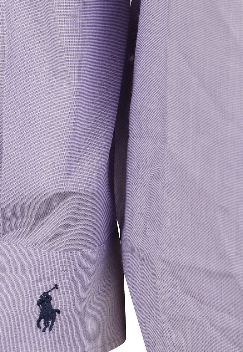 Polo Ralph Lauren Long-Sleeved Light Lilac Cotton Button-Front Shirt