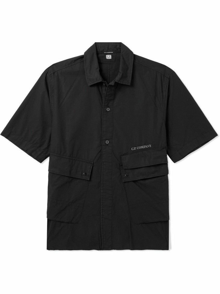 C.P. Company Short-Sleeved Shirt With Relaxed Fit And Utility Pockets