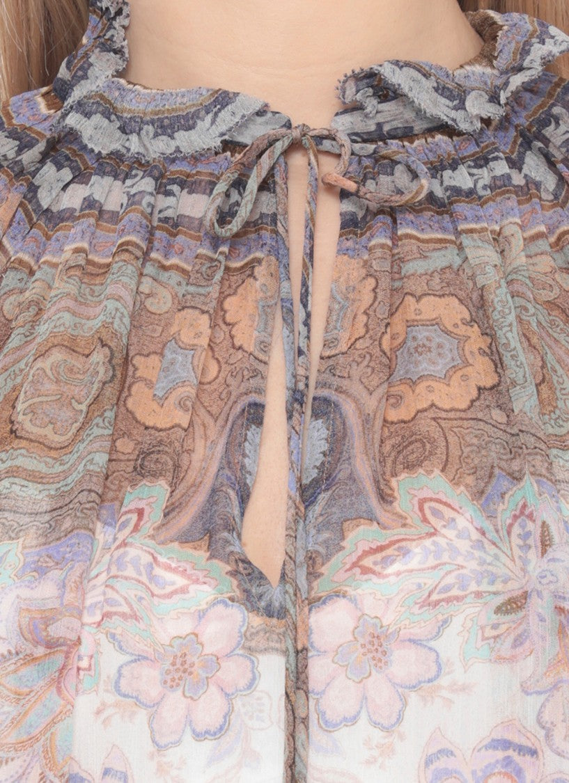 Zimmermann Ivory Luna Billow Paisley Blouse
