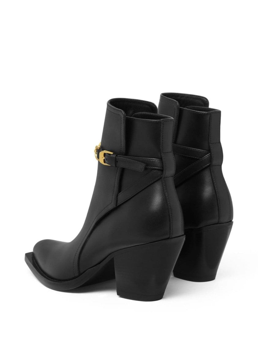 Versace Calf Leather Ankle Boots