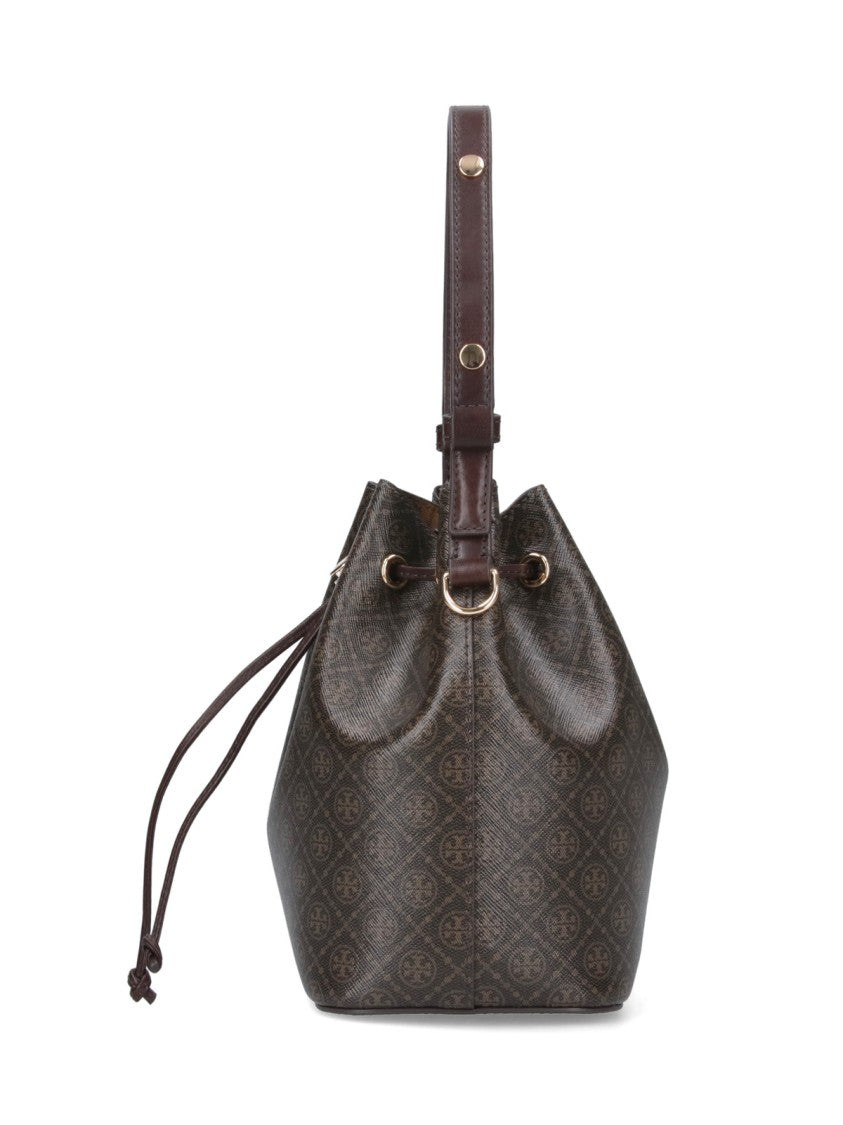 Tory Burch 'T Monogram' Bucket Bag – Brown
