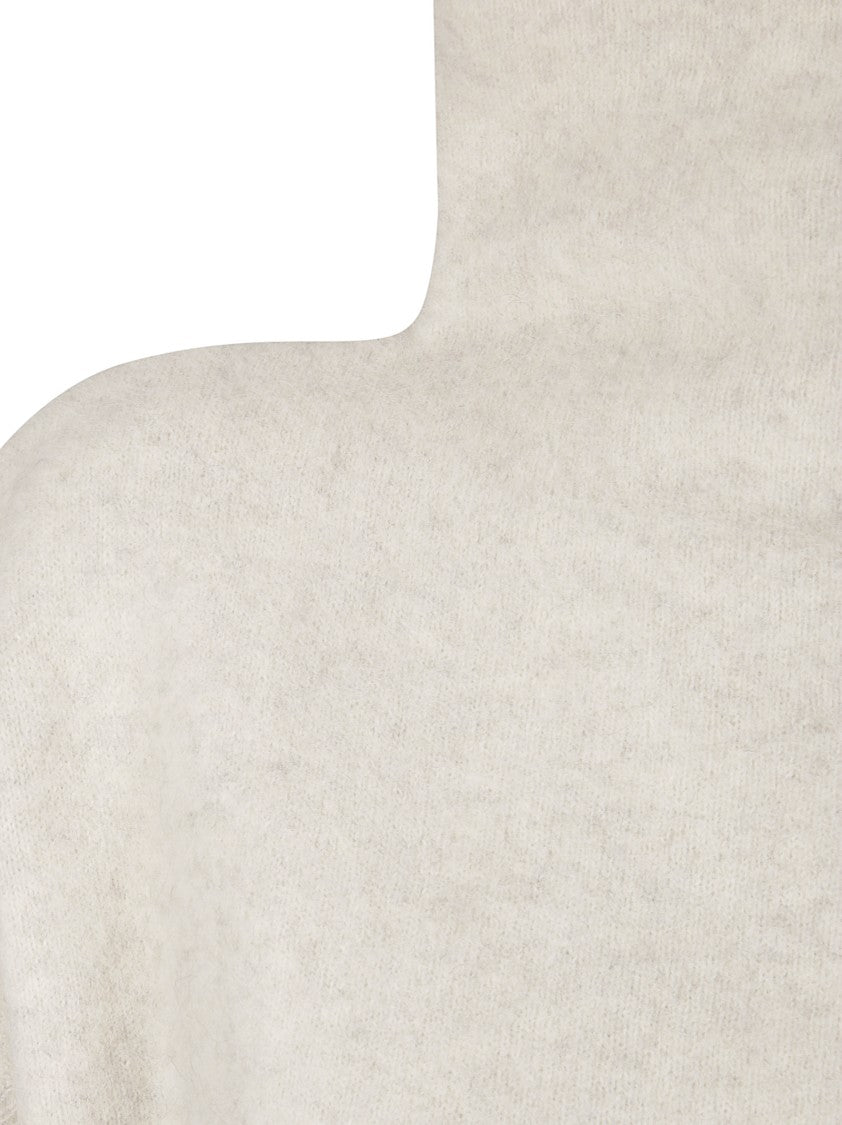 P.A.R.O.S.H. Short-Sleeve Wool Sweater With High Collar