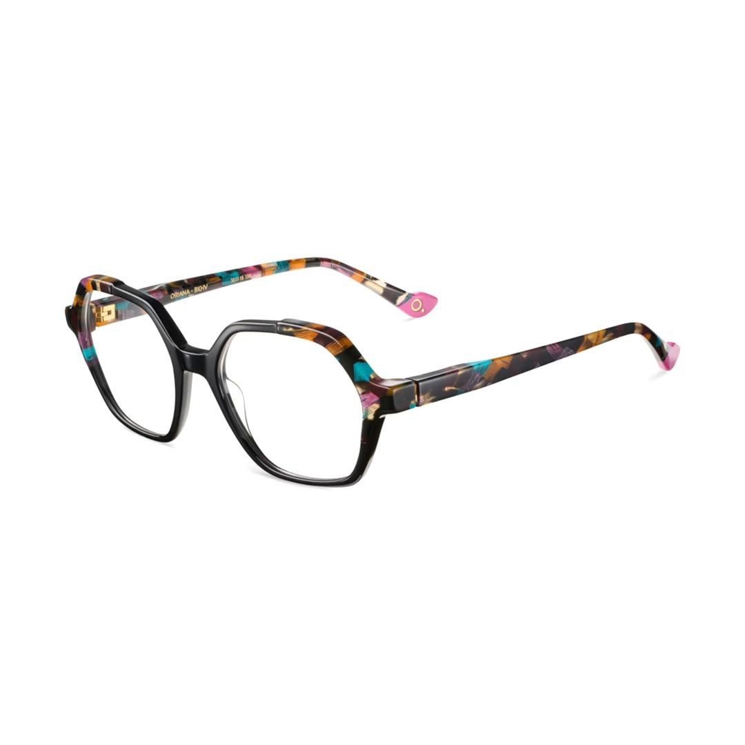 Etnia Barcelona Oriana Geometric Frame Eyeglasses With Multicolored Temples