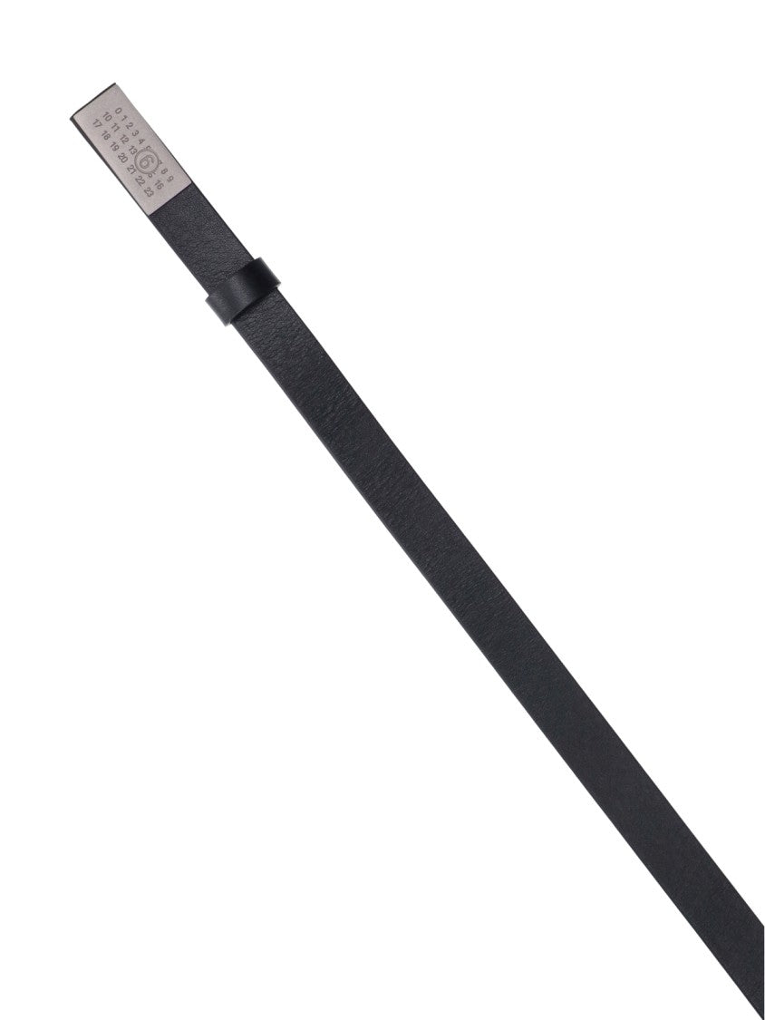 Mm6 By Maison Margiela Adjustable Black Calf Leather Belt