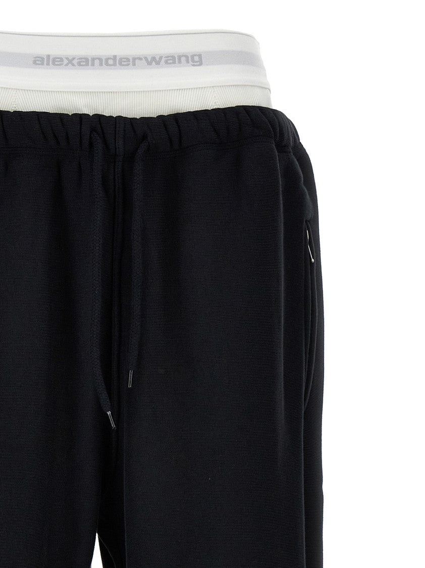 T By Alexander Wang Wide Leg W/ Logo Elastic Exposed Brief' Joggers
