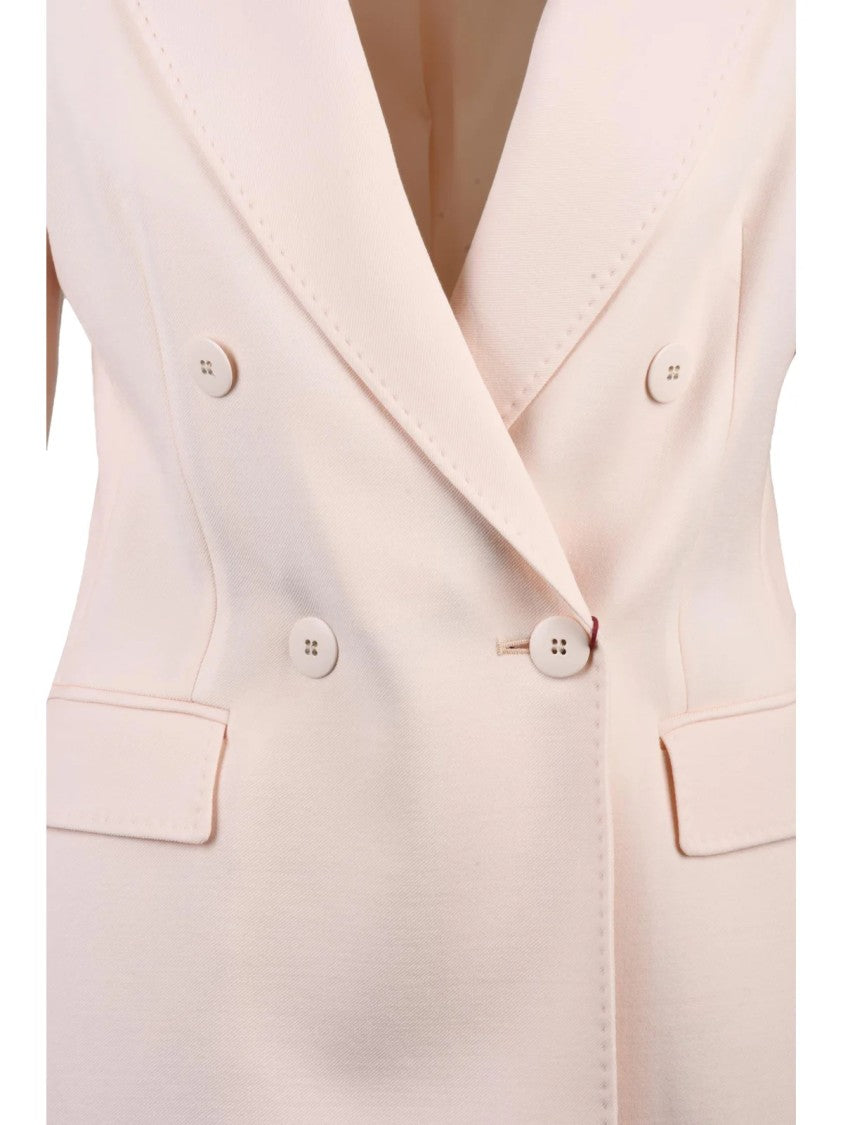 Max Mara Tailored Double-Breasted Jacket With Wide Lapels And Flap Pockets