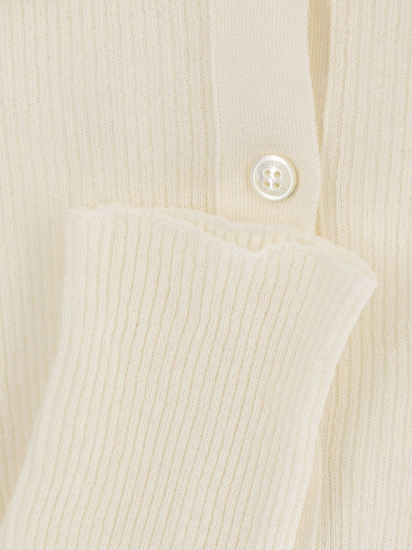 Moncler Ribbed Cotton-Blend Moncler Top With Classic Collar