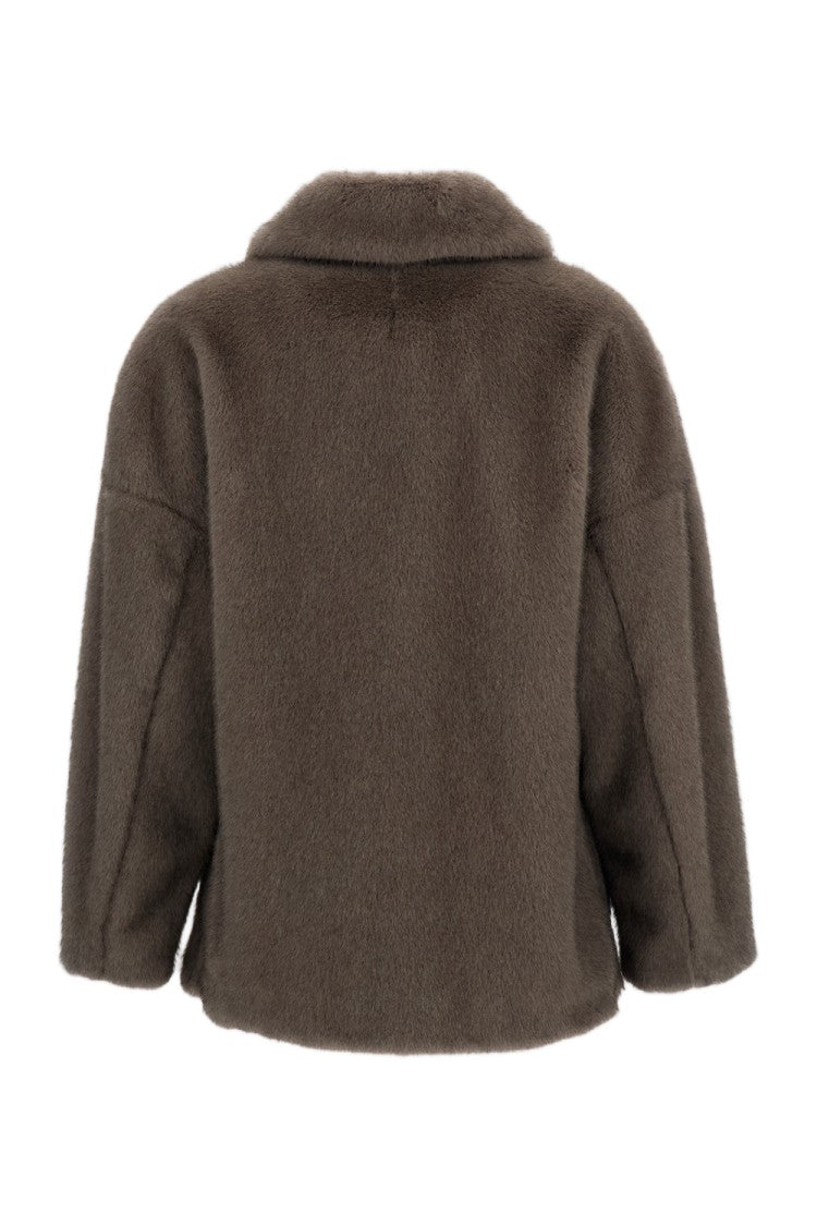 Herno Grey Faux Fur Short Jacket
