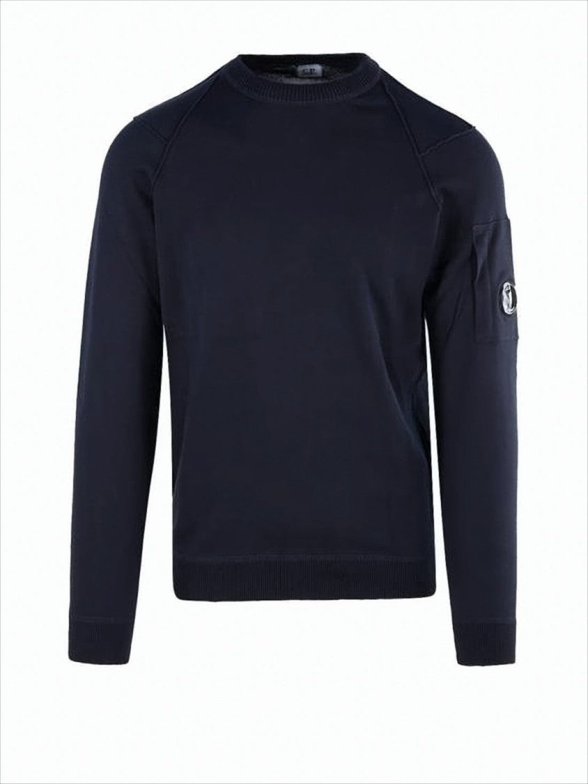 C.P. Company Classic Crew Neck Sweater With Distinctive Patch Detail