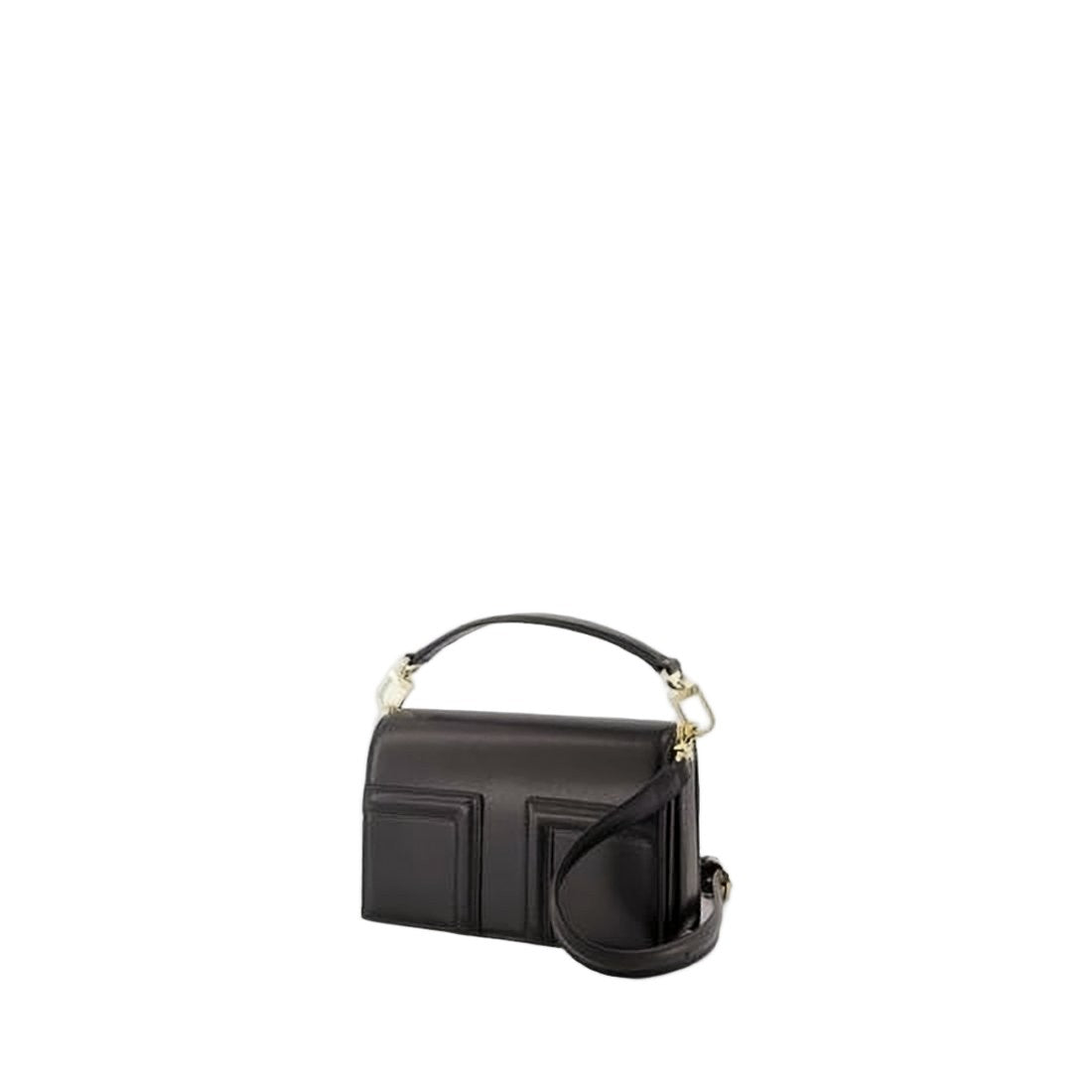 Totême Structured Black Leather Shoulder Bag