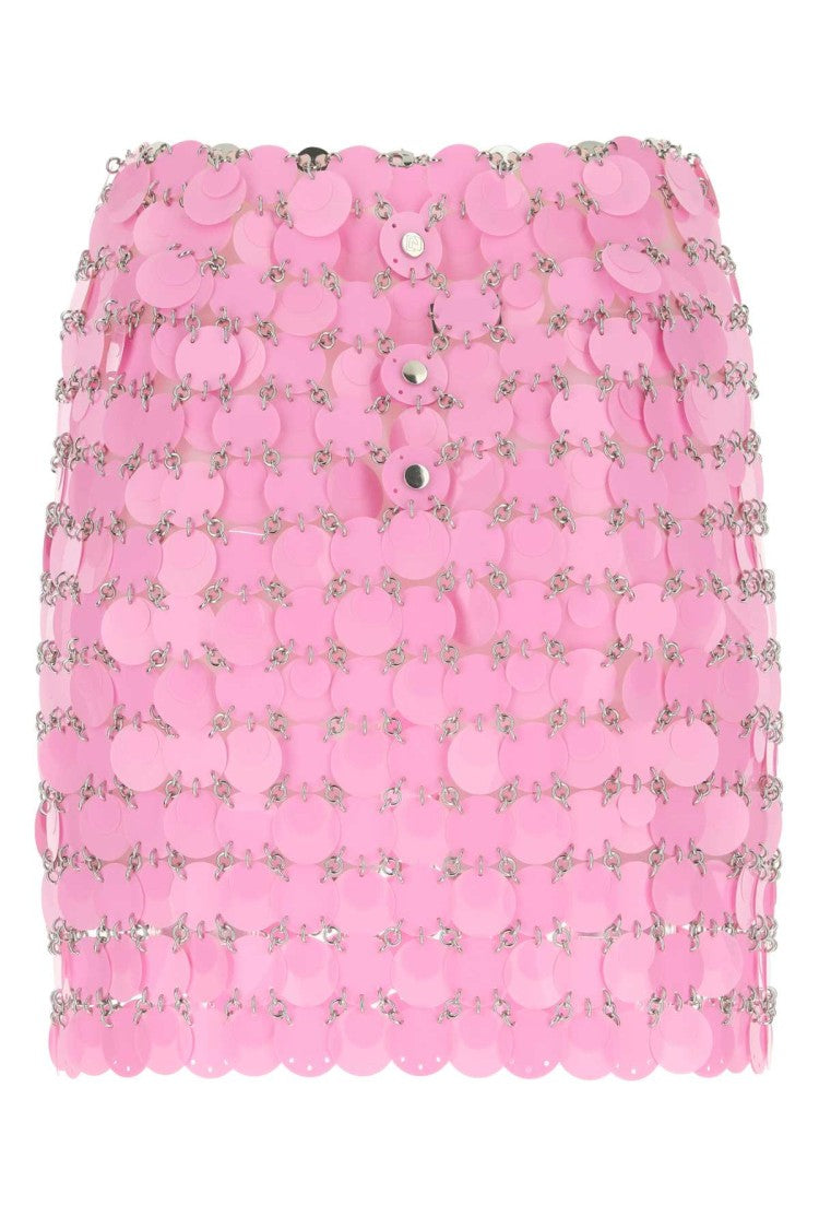 Paco Rabanne Pink Maxi Sequins Mini Skirt