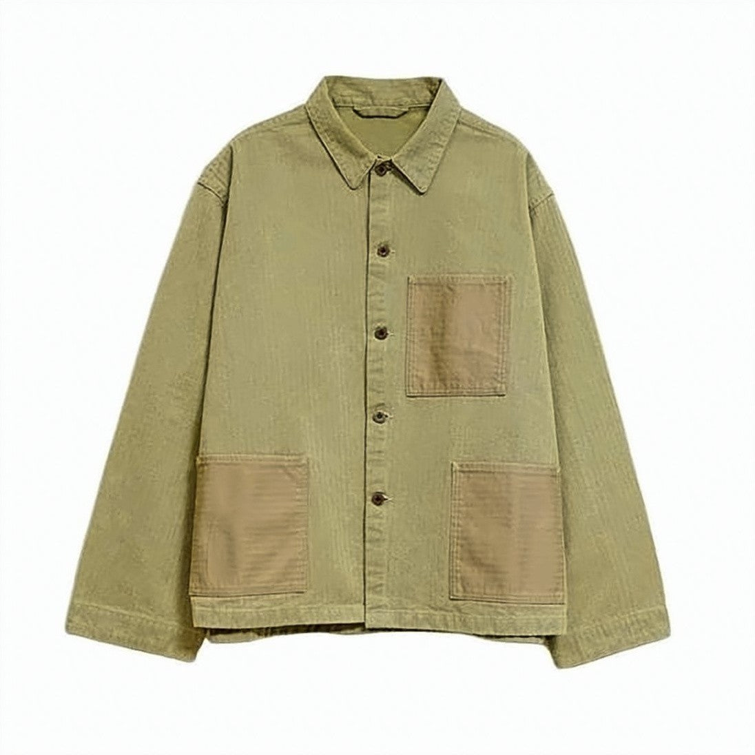 Nigel Cabourn Boxy Olive Green Cotton Nigel Cabourn Jacket
