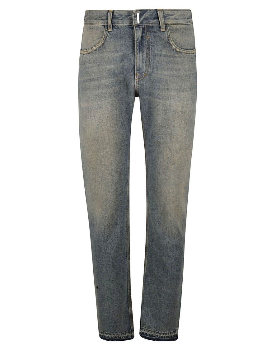 Givenchy Classic Straight-Leg Jeans With Subtle Distressing