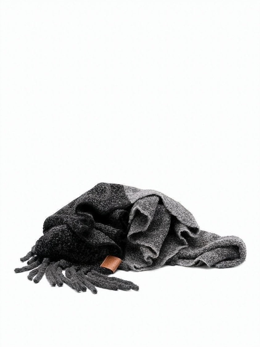 Loewe Jacquard Wool-Alpaca Scarf With Fringed Ends