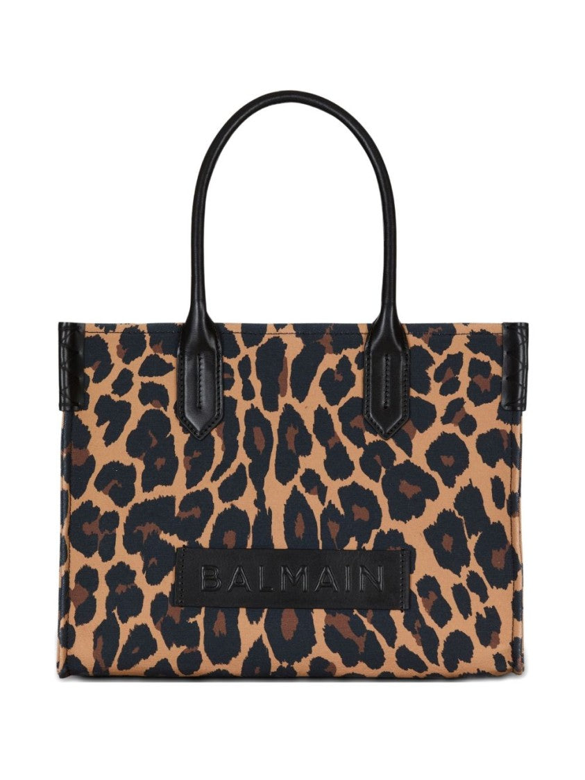 Balmain Leopard Print Tote Bag With Structured Silhouette