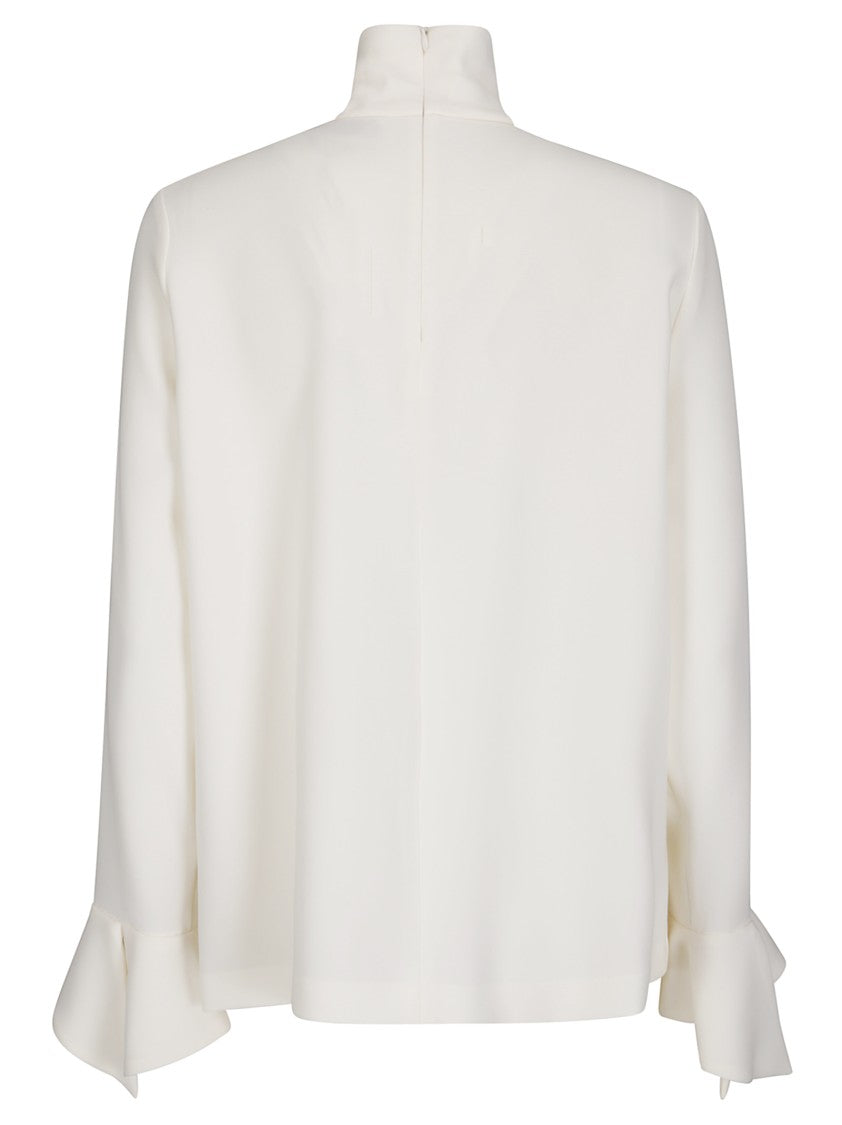 Alberto Biani Thick White Shirt With High Collar