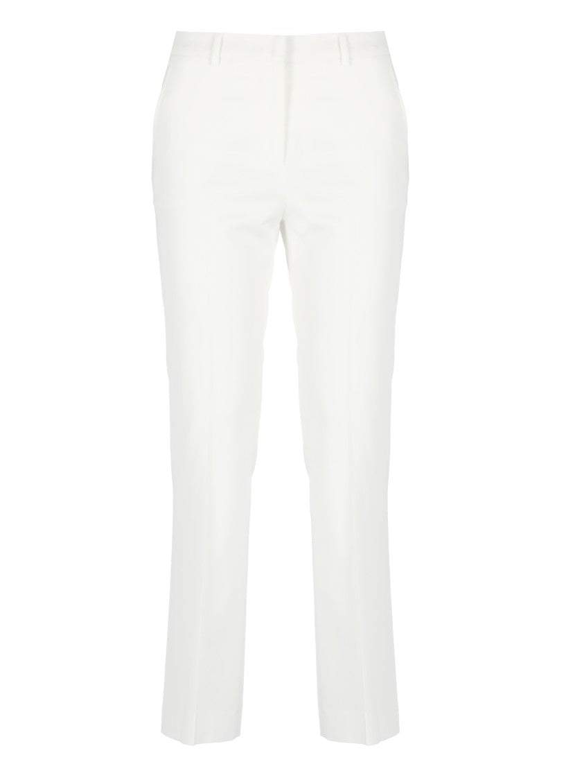 Pt Torino White Viscose Pants With Tailored Design