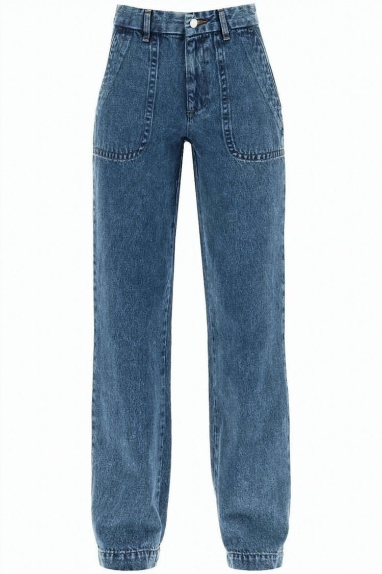 A.P.C. Relaxed Wide-Leg Denim Pants With High Waist