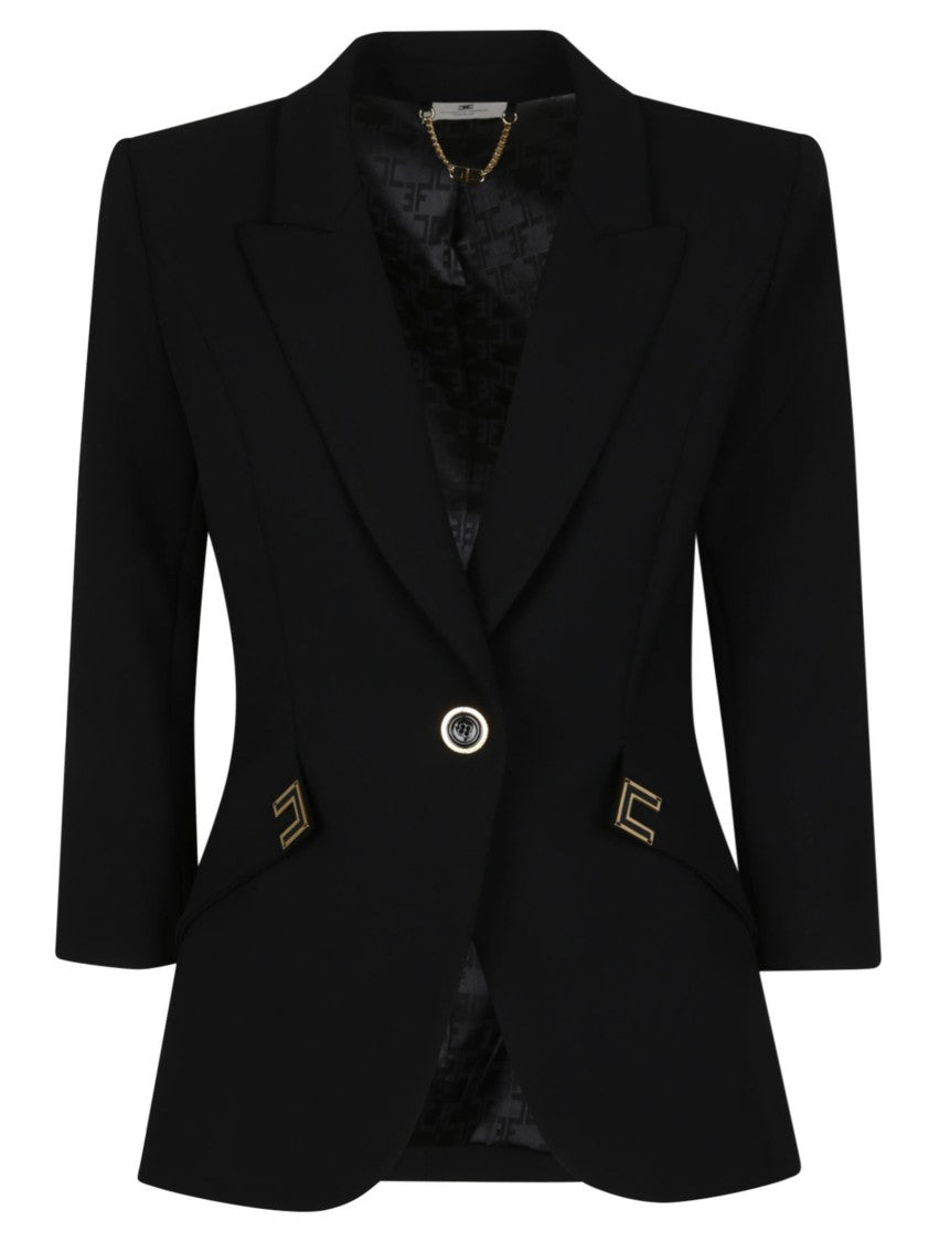 Elisabetta Franchi Three Quarter Sleeve Tailored Jacket