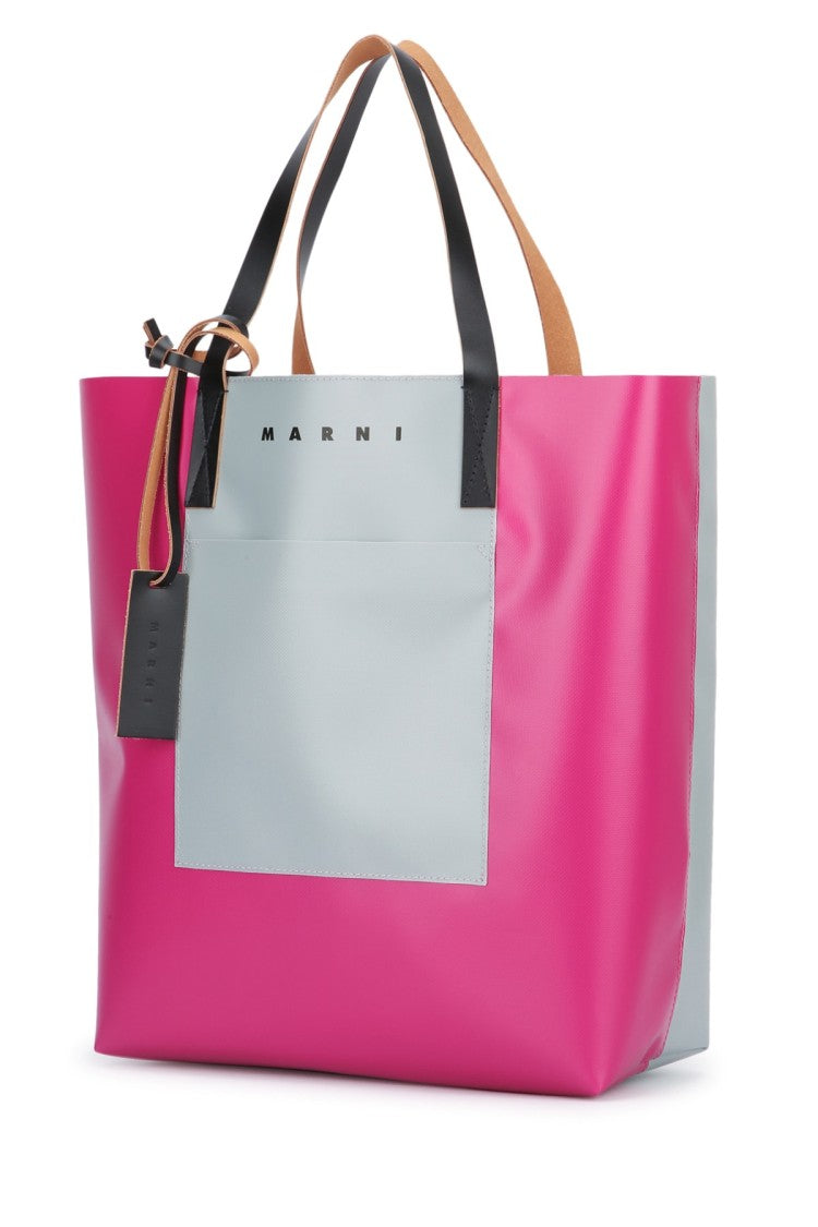 Marni Pink Tote Bag With Grey Front Pocket