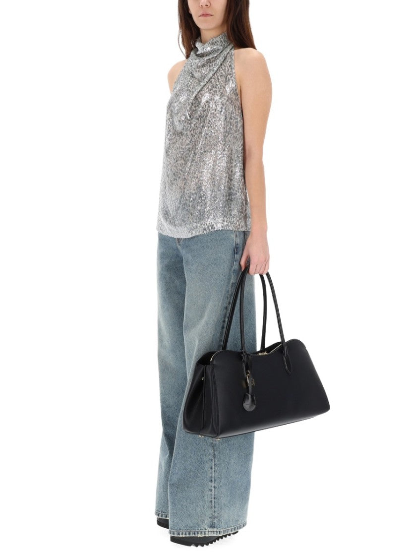 Stella Mccartney Fil Coupe Shimmering Animal Print Silk Tank Top