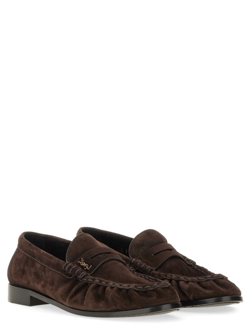 Saint Laurent Moccasin Loafers In Rich Suede Finish