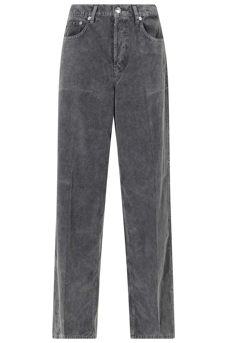 Haikure Grey Bethany Velvet Pier Relaxed Wide-Leg Corduroy Jeans