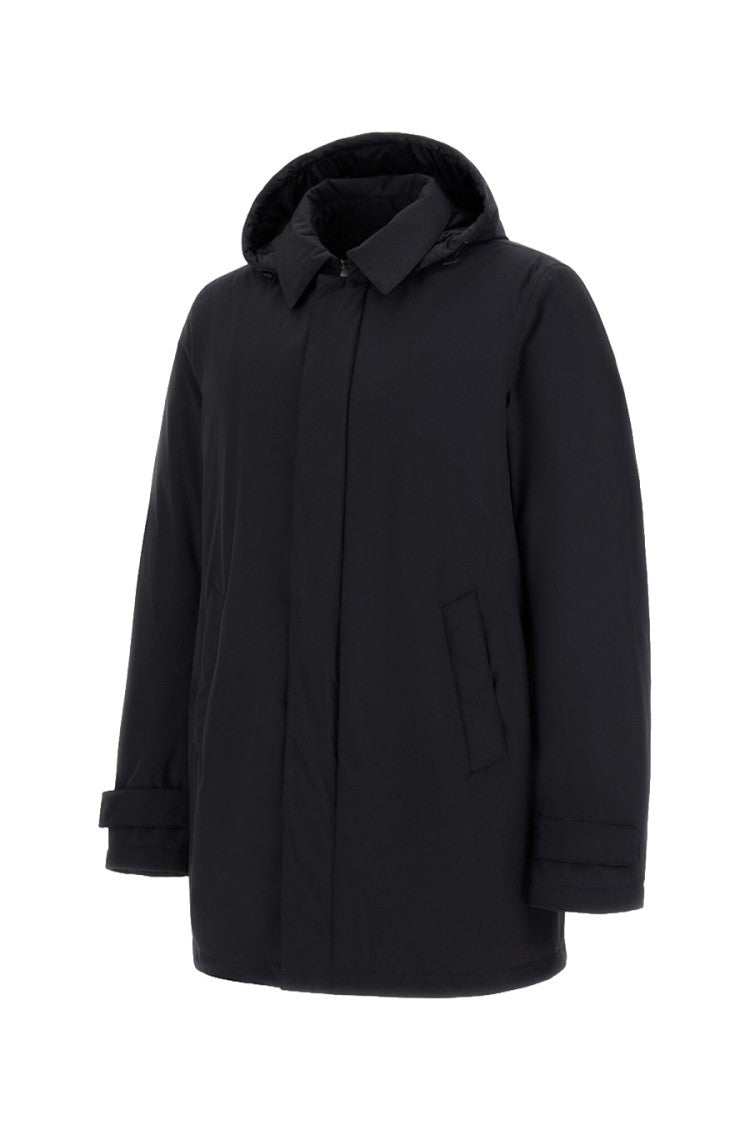 Herno Black Polyester Hooded Parka Jacket
